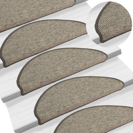 vidaXL Stufenmatten Selbstklebend 15 Stk. Grau und Beige 65x21x4 cm