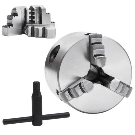 vidaXL 3-Backen-Drehfutter Selbstzentrierend 80 mm Stahl 