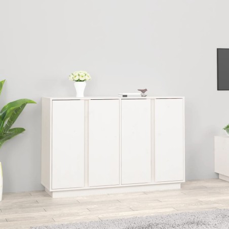 vidaXL Sideboard Weiß 120x35x80 cm Massivholz Kiefer