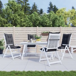 Gartenstuhlauflagen für Hochlehner 4 Stk. Schwarz 120x50x7 cm