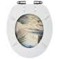 vidaXL Toilettensitz mit Soft-Close-Deckel MDF Strand-Design vidaXL Toilettensitz mit Soft-Close-Deckel MDF Strand-Design
