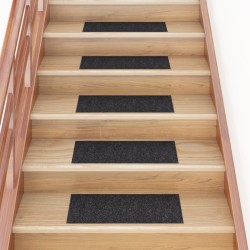 vidaXL Selbstklebende Treppenmatten 15 Stk. Rechteckig 60x25cm Schwarz