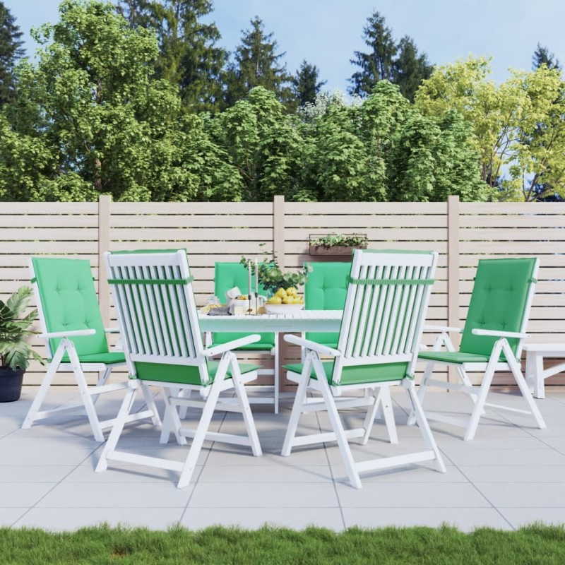 Gartenstuhlauflagen für Hochlehner 6 Stk. Grün 120x50x3cm Stoff Gartenstuhlauflagen für Hochlehner 6 Stk. Grün 120x50x3cm Stoff