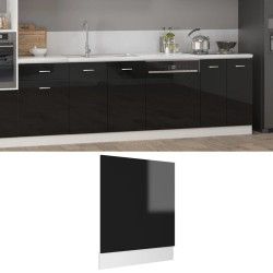 vidaXL Geschirrspülerblende Hochglanz-Schwarz 59,5x3x67 cm