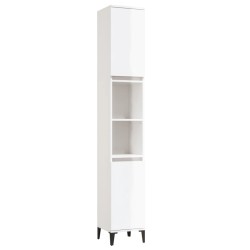 vidaXL Badschrank Hochglanz-Weiß 30x30x190 cm Holzwerkstoff