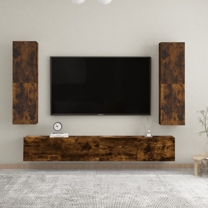 vidaXL TV-Wandschränke 2 Stk. Räuchereiche 30,5x30x110 cm vidaXL TV-Wandschränke 2 Stk. Räuchereiche 30,5x30x110 cm