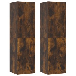 vidaXL TV-Wandschränke 2 Stk. Räuchereiche 30,5x30x110 cm