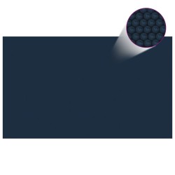 vidaXL Treibende Pool-Solarplane PE 1000x600 cm Schwarz und Blau