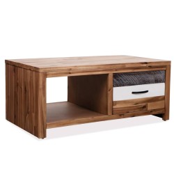 vidaXL Couchtisch Akazie Massivholz 90x50x37,5 cm