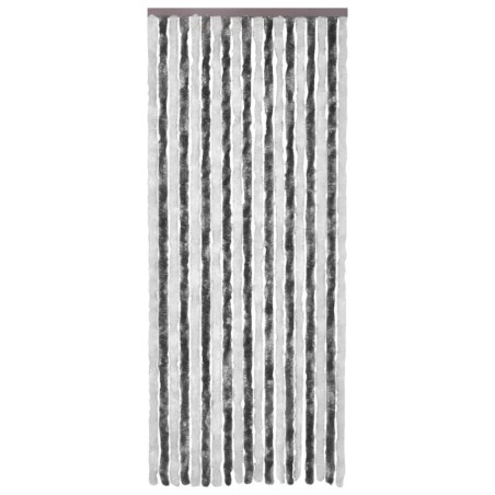 vidaXL Insektenschutz-Vorhang Grau und Weiß 56x200 cm Chenille