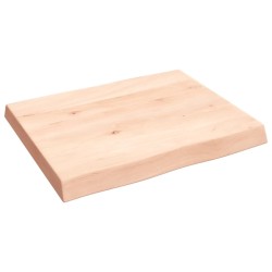 vidaXL Tischplatte 60x50x6 cm Massivholz Eiche Unbehandelt Baumkante