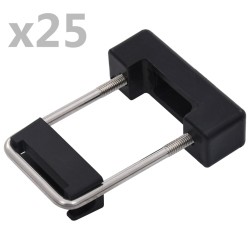 vidaXL U-Bügel mit Kunststoff für Zaunpfosten 25 Sets 60 x 40 mm 