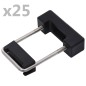 vidaXL U-Bügel mit Kunststoff für Zaunpfosten 25 Sets 60 x 40 mm vidaXL U-Bügel mit Kunststoff für Zaunpfosten 25 Sets 60 x 40 mm