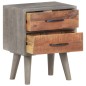 vidaXL Nachttisch Grau 40x30x50 cm Raues Mango-Massivholz vidaXL Nachttisch Grau 40x30x50 cm Raues Mango-Massivholz