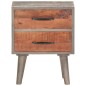 vidaXL Nachttisch Grau 40x30x50 cm Raues Mango-Massivholz vidaXL Nachttisch Grau 40x30x50 cm Raues Mango-Massivholz