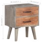 vidaXL Nachttisch Grau 40x30x50 cm Raues Mango-Massivholz vidaXL Nachttisch Grau 40x30x50 cm Raues Mango-Massivholz