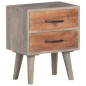 vidaXL Nachttisch Grau 40x30x50 cm Raues Mango-Massivholz vidaXL Nachttisch Grau 40x30x50 cm Raues Mango-Massivholz