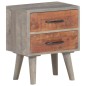 vidaXL Nachttisch Grau 40x30x50 cm Raues Mango-Massivholz vidaXL Nachttisch Grau 40x30x50 cm Raues Mango-Massivholz