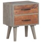 vidaXL Nachttisch Grau 40x30x50 cm Raues Mango-Massivholz vidaXL Nachttisch Grau 40x30x50 cm Raues Mango-Massivholz
