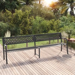 vidaXL Doppel-Gartenbank 246 cm Schwarz Stahl