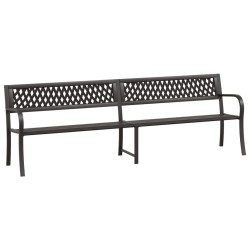 vidaXL Doppel-Gartenbank 246 cm Schwarz Stahl