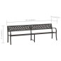 vidaXL Doppel-Gartenbank 246 cm Schwarz Stahl vidaXL Doppel-Gartenbank 246 cm Schwarz Stahl
