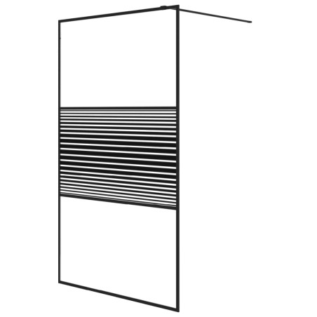 vidaXL Duschwand für Begehbare Dusche Schwarz 115x195 cm ESG-Glas Klar