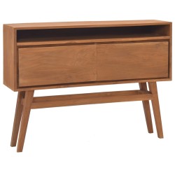 vidaXL Konsolentisch 110x30x79 cm Teak Massivholz