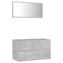 vidaXL 2-tlg. Badmöbel-Set Betongrau Holzwerkstoff