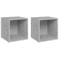 vidaXL TV-Schränke 2 Stk. Betongrau 37x35x37 cm Holzwerkstoff vidaXL TV-Schränke 2 Stk. Betongrau 37x35x37 cm Holzwerkstoff