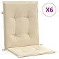 Gartenstuhlauflagen für Niedriglehner 6 Stk. Beige 100x50x3 cm Gartenstuhlauflagen für Niedriglehner 6 Stk. Beige 100x50x3 cm