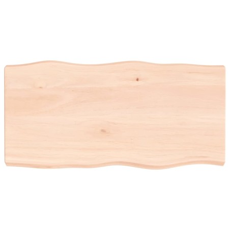 vidaXL Tischplatte 80x40x6 cm Massivholz Eiche Unbehandelt Baumkante