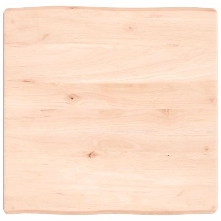 vidaXL Tischplatte 60x60x6 cm Massivholz Eiche Unbehandelt Baumkante