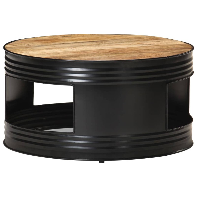 vidaXL Couchtisch Schwarz 68x68x36 cm Raues Mango-Massivholz vidaXL Couchtisch Schwarz 68x68x36 cm Raues Mango-Massivholz