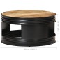 vidaXL Couchtisch Schwarz 68x68x36 cm Raues Mango-Massivholz vidaXL Couchtisch Schwarz 68x68x36 cm Raues Mango-Massivholz