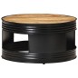 vidaXL Couchtisch Schwarz 68x68x36 cm Raues Mango-Massivholz vidaXL Couchtisch Schwarz 68x68x36 cm Raues Mango-Massivholz