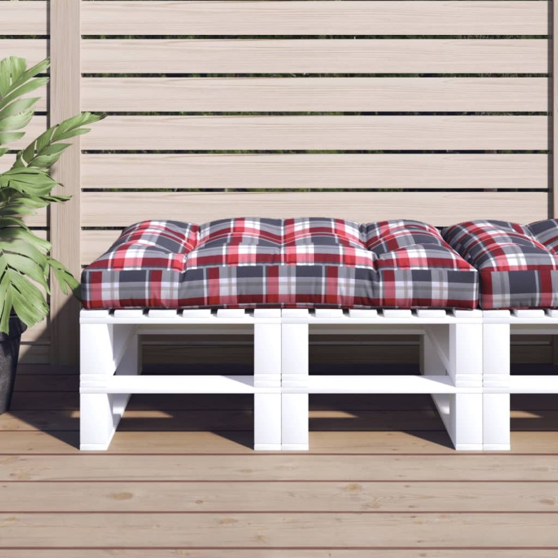 Palettenkissen Rot Karomuster 120x80x12 cm Stoff Palettenkissen Rot Karomuster 120x80x12 cm Stoff