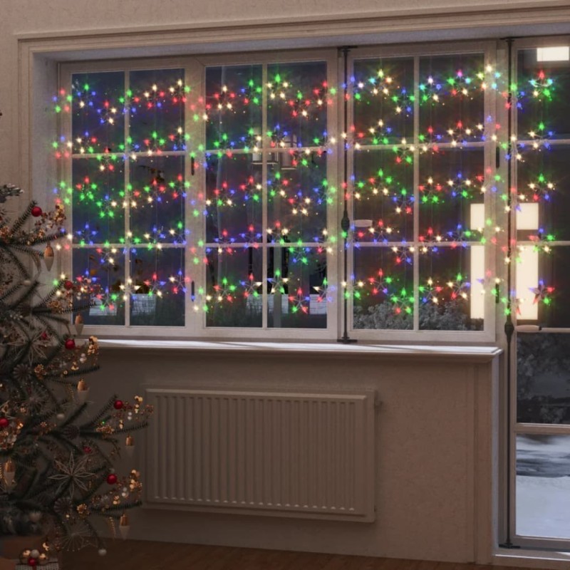 vidaXL LED Sternenvorhang Lichterkette 500 LED Bunt 8 Funktionen vidaXL LED Sternenvorhang Lichterkette 500 LED Bunt 8 Funktionen