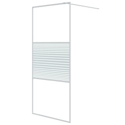 vidaXL Duschwand für Begehbare Dusche Weiß 90x195 cm ESG-Klarglas