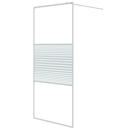 vidaXL Duschwand für Begehbare Dusche Weiß 90x195 cm ESG-Klarglas