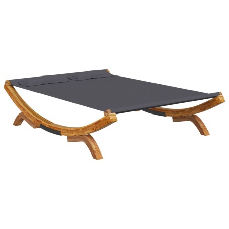 Loungebett 165x188,5x46 cm Bugholz Massiv Anthrazit