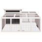 vidaXL Kaninchenstall Grau 144x123x67,5 cm Massivholz Kiefer vidaXL Kaninchenstall Grau 144x123x67,5 cm Massivholz Kiefer