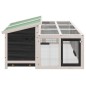 vidaXL Kaninchenstall Grau 144x123x67,5 cm Massivholz Kiefer vidaXL Kaninchenstall Grau 144x123x67,5 cm Massivholz Kiefer