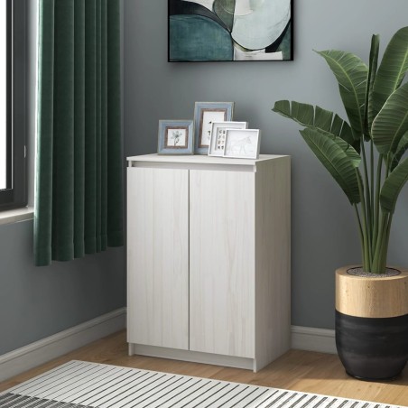 vidaXL Sideboard Weiß 60x36x84 cm Massivholz Kiefer