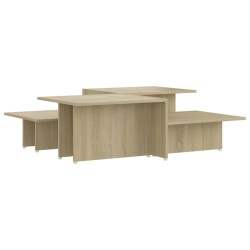 vidaXL Couchtische 2 Stk. Sonoma-Eiche 111,5x50x33 cm Holzwerkstoff