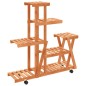 vidaXL Blumenständer mit Rollen 95x25x101 cm Massivholz Tanne vidaXL Blumenständer mit Rollen 95x25x101 cm Massivholz Tanne