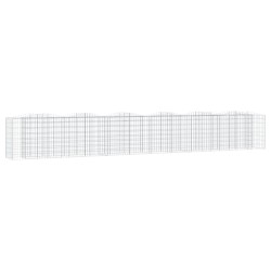 vidaXL Gabionen-Hochbeet mit Hochbogen 600x50x100 cm Verzinktes Eisen