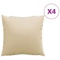 Zierkissen 4 Stk. Beige 60x60 cm Stoff Zierkissen 4 Stk. Beige 60x60 cm Stoff