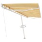 vidaXL Standmarkise Manuell Einziehbar 500x350 cm Gelb/Weiß vidaXL Standmarkise Manuell Einziehbar 500x350 cm Gelb/Weiß