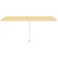 vidaXL Standmarkise Manuell Einziehbar 500x350 cm Gelb/Weiß vidaXL Standmarkise Manuell Einziehbar 500x350 cm Gelb/Weiß
